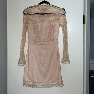 Bebe soft peach crochet dress size 2